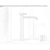 Tall stainless steel washbasin tap with aerator Nidzica
