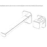 Two-hole, single-lever, wall-mounted washbasin faucet Sens
