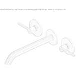 3-hole wall-mounted washbasin tap made of stainless steel Krokees