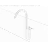 Countertop washbasin tap made of stainless steel with adjustable spout Krokees