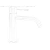 Single-lever countertop washbasin tap made of stainless steel Tekom