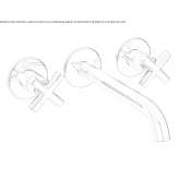 3-hole wall-mounted washbasin tap Mariabe