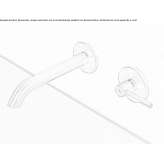 Wall-mounted single-lever washbasin tap made of stainless steel Krokees