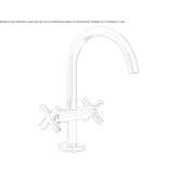 Countertop washbasin tap without waste Mariabe