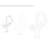 1-hole washbasin tap with single rosettes Longavi