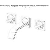 3-hole wall-mounted washbasin tap Kerman