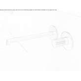 Two-hole brass wall-mounted basin faucet with single handle Jarales