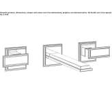3-hole metal wall-mounted washbasin faucet Petina