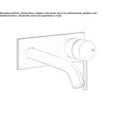 2-hole metal wall-mounted washbasin tap with plate Lubian