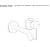 2-hole wall-mounted washbasin tap in stainless steel Lubian