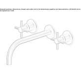 3-hole stainless steel washbasin tap with aerator Nidzica