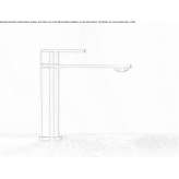 Single-lever countertop washbasin tap made of stainless steel Mussig