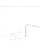 3-hole stainless steel countertop washbasin tap with adjustable spout Mondejar