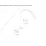 3-hole stainless steel washbasin tap with adjustable spout Korgan