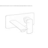 Wall-mounted washbasin tap with plate Ilford
