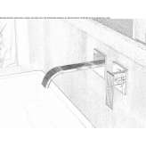 Single-lever brass wall-mounted washbasin faucet Tervola