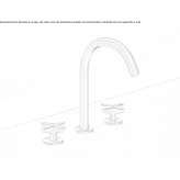 3-hole countertop washbasin tap made of stainless steel Cuitiva