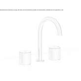 3-hole stainless steel countertop washbasin tap with adjustable spout Mondejar