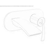 Single-lever washbasin tap with plate Mocoa