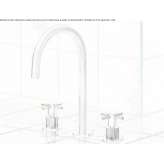 Countertop washbasin tap made of stainless steel with single rosettes Nidzica