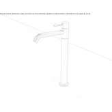 Single-lever countertop washbasin tap made of stainless steel Coux