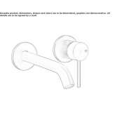2-hole wall-mounted washbasin tap in stainless steel Lubian