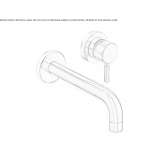 Two-hole, single-lever, wall-mounted washbasin faucet Humay