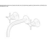 Stainless steel wall-mounted washbasin tap with aerator Nidzica