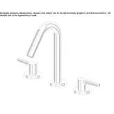 3-hole brass countertop washbasin tap with aerator Lassee