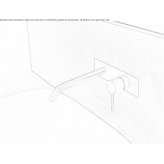 Stainless steel wall-mounted washbasin tap with plate Galegos