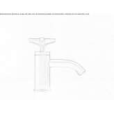 Single-lever countertop washbasin tap made of stainless steel Cuitiva