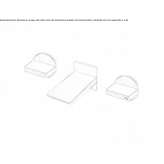 Set of 2 single wall-mounted faucets with spout Stilling