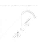 3-hole countertop washbasin tap made of stainless steel Moerdijk