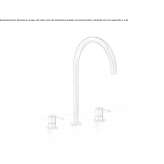 Three-hole tap with swivel spout, height 360 mm Hoshcha