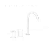 3-hole stainless steel countertop washbasin tap with adjustable spout Mondejar