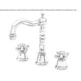 3-hole countertop washbasin tap with cork stopper Vieremae