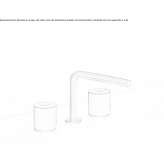 3-hole stainless steel countertop washbasin tap with adjustable spout Mondejar