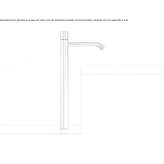 Single-lever countertop washbasin tap made of stainless steel Prees