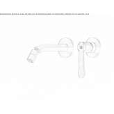 2-hole stainless steel wall-mounted basin tap with adjustable spout Tunuyan