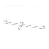 2-hole stainless steel wall-mounted washbasin tap with aerator Ibipora