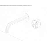 Wall-mounted hydroprogressive washbasin tap made of stainless steel Korgan