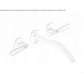 3-hole wall-mounted washbasin tap made of stainless steel Moerdijk