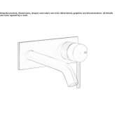 Stainless steel wall-mounted washbasin tap with plate Lubian