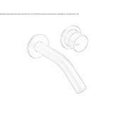 Two-hole, single-lever, wall-mounted washbasin faucet Pliska