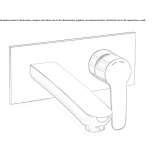 Wall-mounted single-lever washbasin tap with plate Yakutiye
