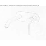 Contemporary 2-hole stainless steel wall mounted basin faucet with plate Hoshcha