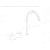 3-hole countertop washbasin tap made of stainless steel Schladen