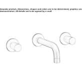 3-hole wall-mounted washbasin tap without stopper Yatzachi