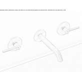 3-hole stainless steel washbasin tap with individual rosettes Krokees
