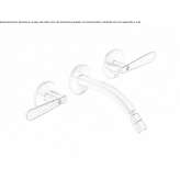3-hole stainless steel wall-mounted basin tap with adjustable spout Moerdijk